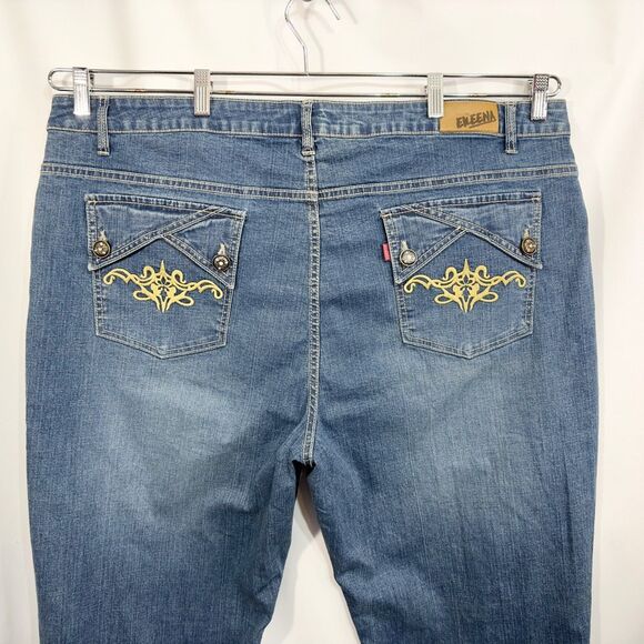 Eileens Plus Size 26W Jeans Boot Cut Blue Denim 612 Embellished Pockets 1111 - Picture 5 of 10